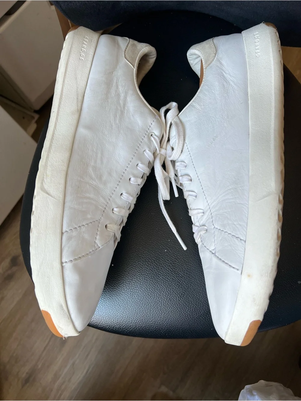 Men’s Cole Haan White Leather Lace-Up Sneakers GrandSeries EUC